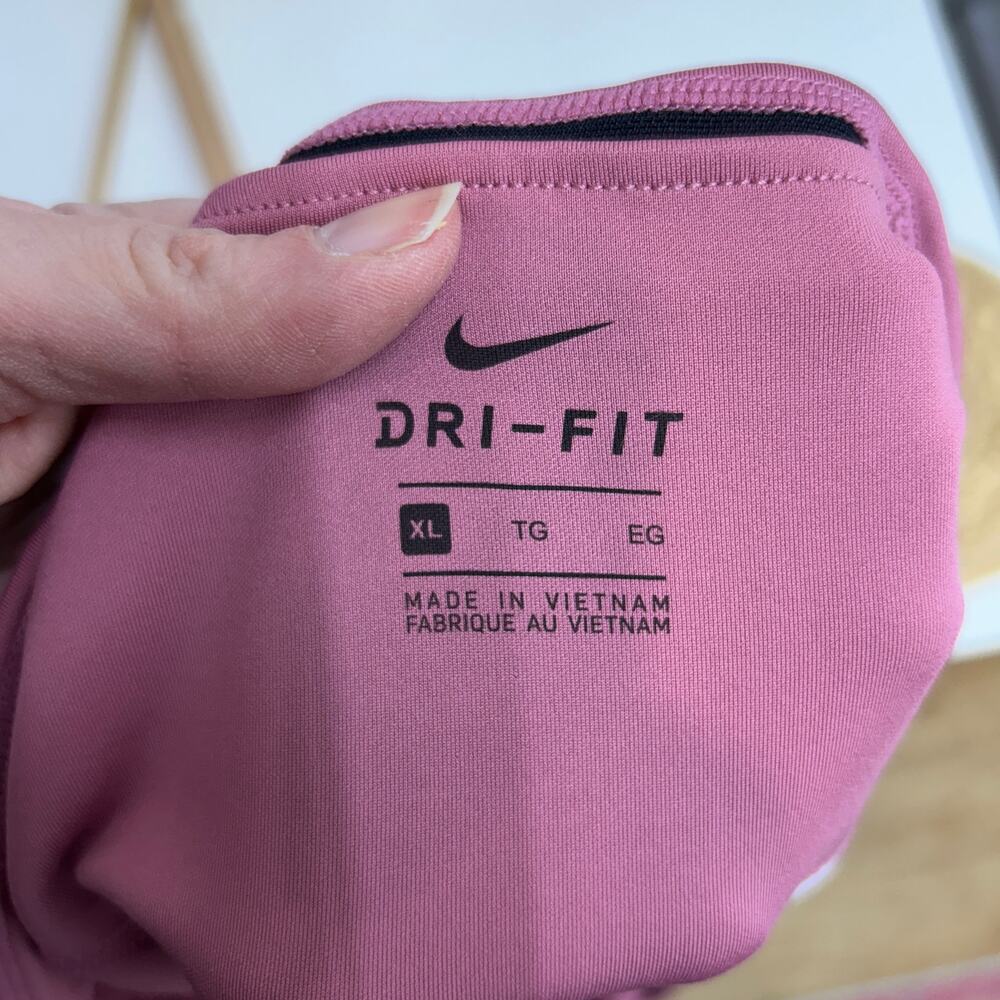 Nike Pink Leggings XL Athleisure Activewear Workout Side Leg Logo - Picture 4 of 5